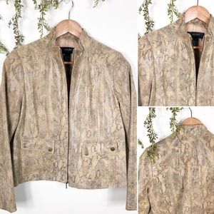 🔥Alfani | Genuine Leather Snakeskin Jacket